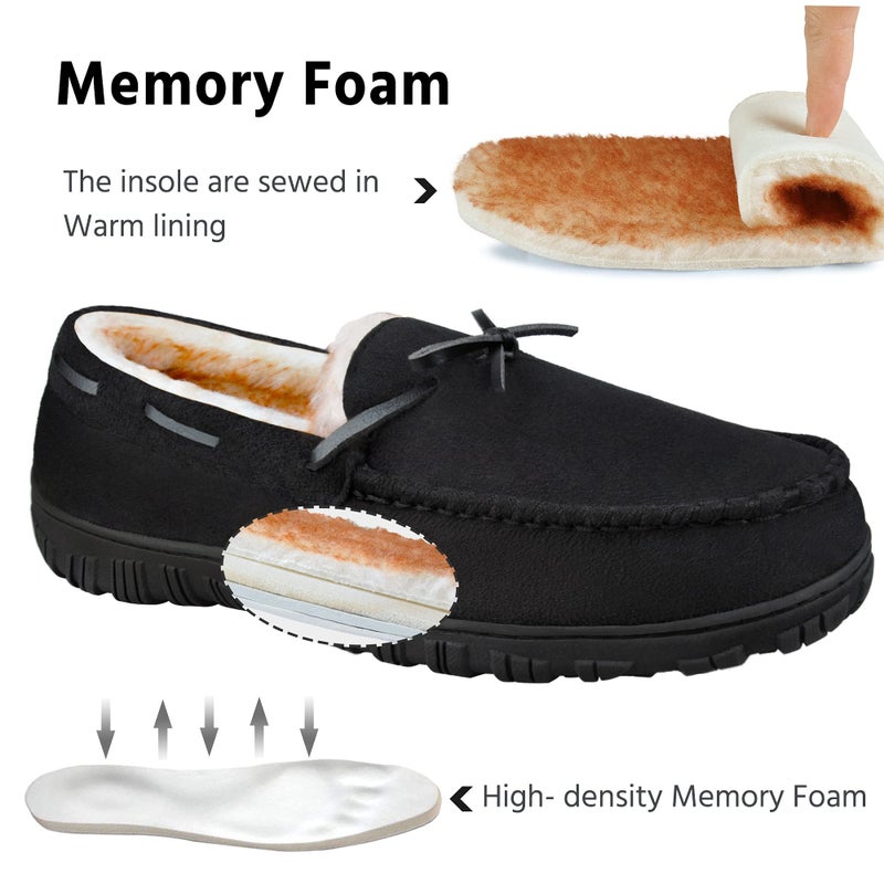 MIXIN Mens Slippers Indoor Outdoor Memory Foam House Shoes Anti-Slip Moccasins Slippers for Men - Image 3